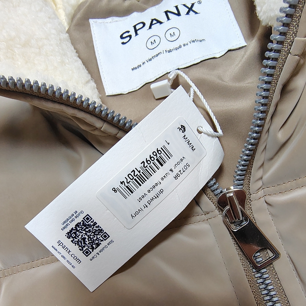 NWT Spanx Puffer Vest "Driftwood"/Ivory Women's Medium CURRENT STYLE - NEW!!! - Picture 4 of 9